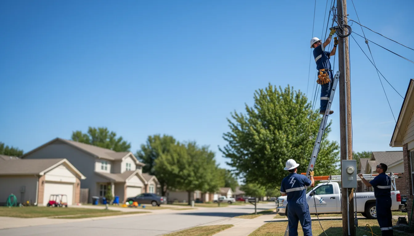 Residential electrician providing installation services in Hills, IA